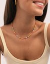 Collar Crystals Pastel Acero Baño Oro