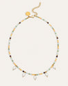 Collar Crystal Perlas Acero Baño Oro