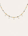 Collar Crystal Perlas Acero Baño Oro