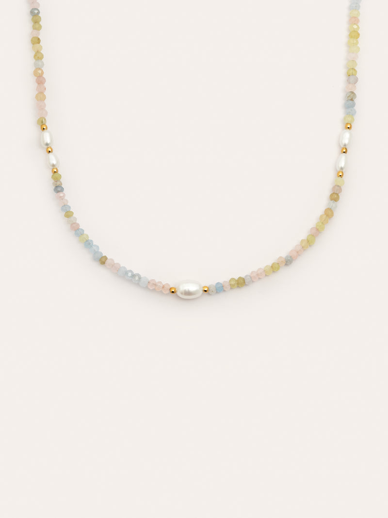 Collar Daphne Pearls Acero Baño Oro