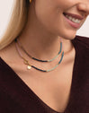 Dye Dots Mist Stainless Steel Gold Necklace