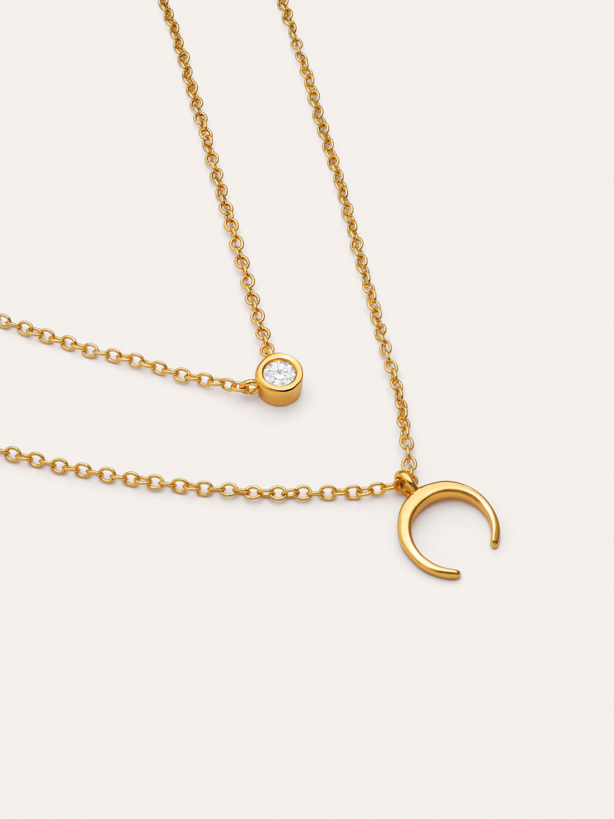 Imagen detalle de Set van 2 kettingen Spark + Mini Moonset verguld