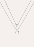 Diamond + Mini Moonset 2 Silver Necklaces Pack