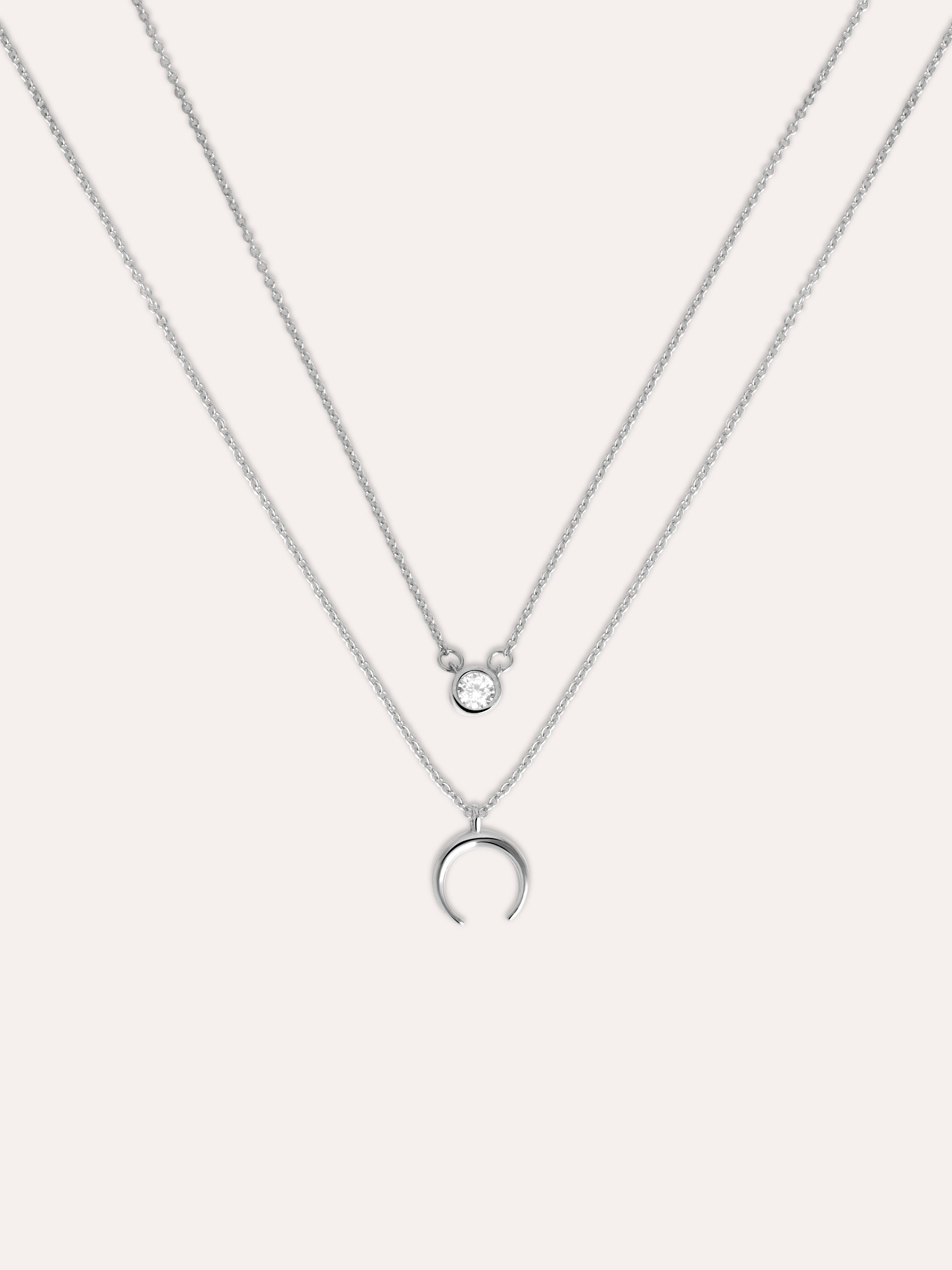 Pack 2 Collares Spark + Mini Moonset Plata