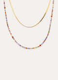 Collar Doble Crystals Lisse Acero Baño Oro