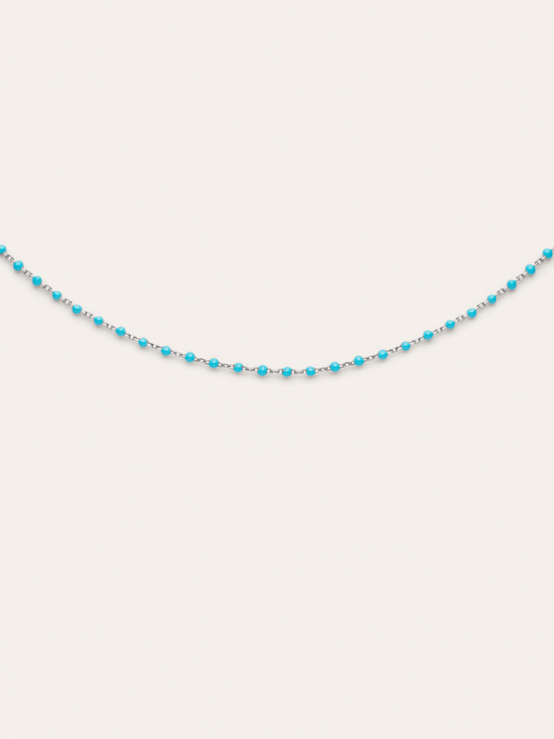 Colar Dots Turquoise Enamel Aço