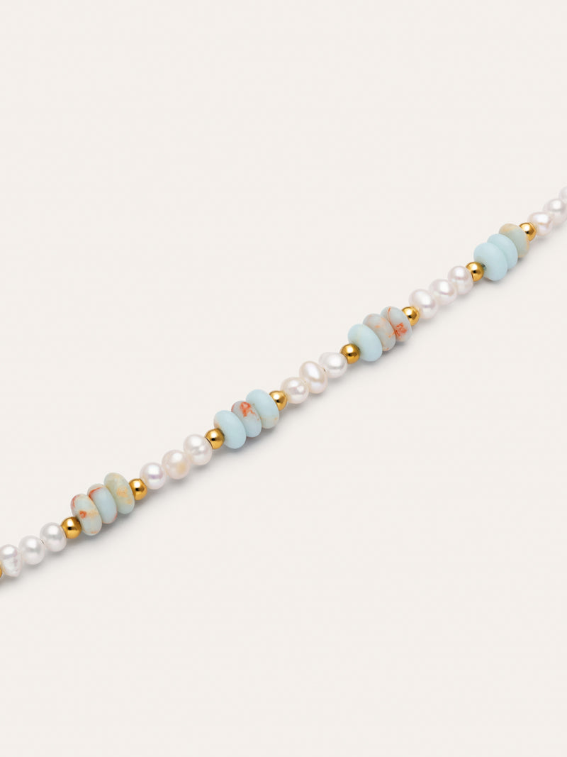 Daylight Pearls Stainless Steel Gold Necklace