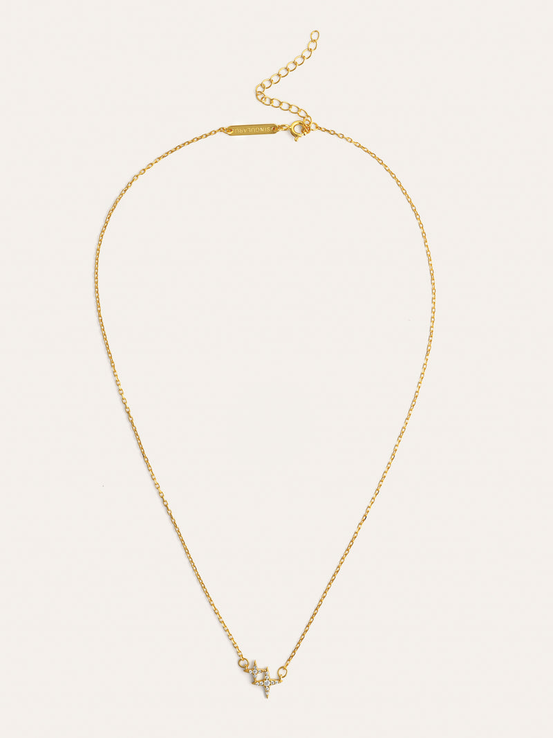 Collar Duo Spark Plata Baño Oro