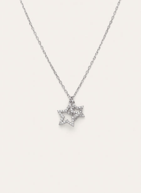 Collar Duo Stars Spark Plata