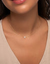 Duo Stars ketting met gouden plating - puesto en modelo