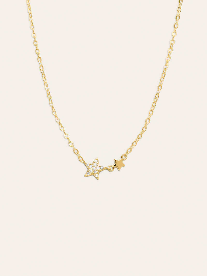 Duo Stars ketting met gouden plating