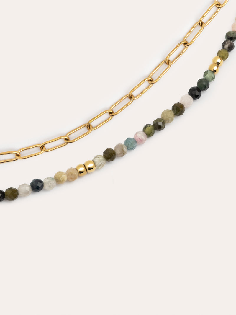 Collar Eloise Long Acero Baño Oro