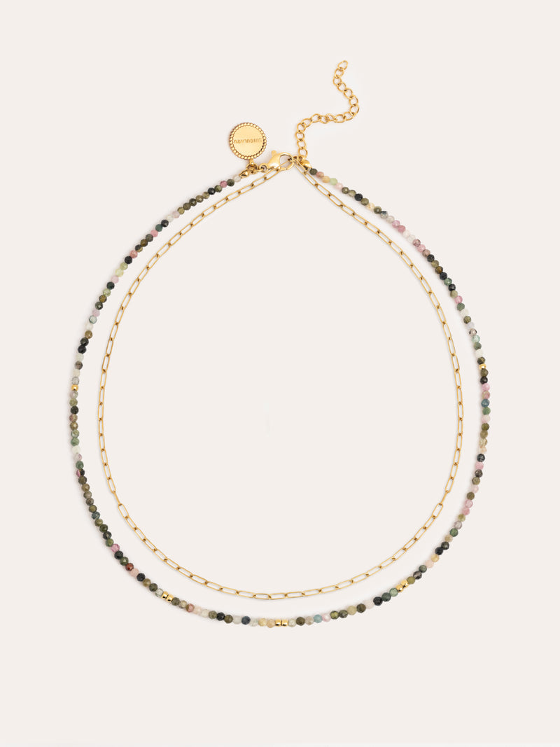 Collar Eloise Long Acero Baño Oro