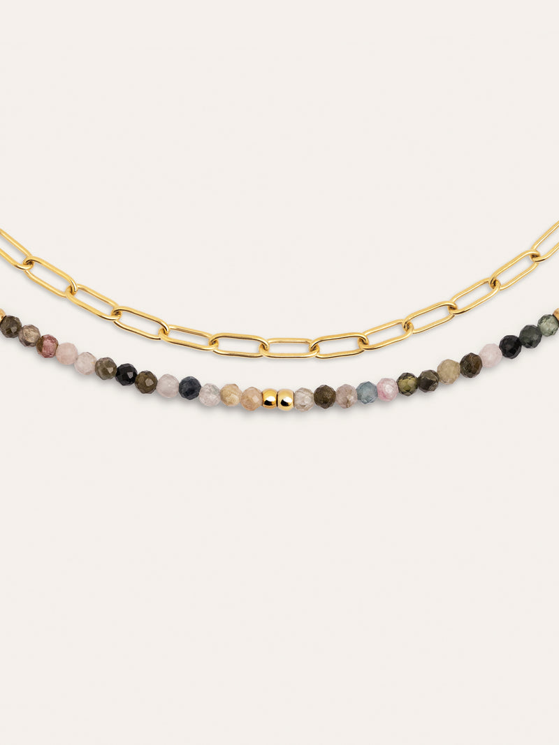 Collar Eloise Long Acero Baño Oro