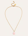 Collana Stella Quarzo Rosa Acciaio Placcato Oro - vista 4