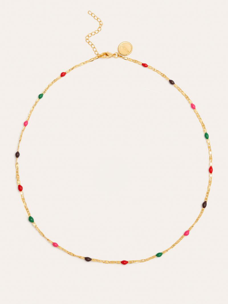 Halskette Fine Enamel Honey, vergoldet