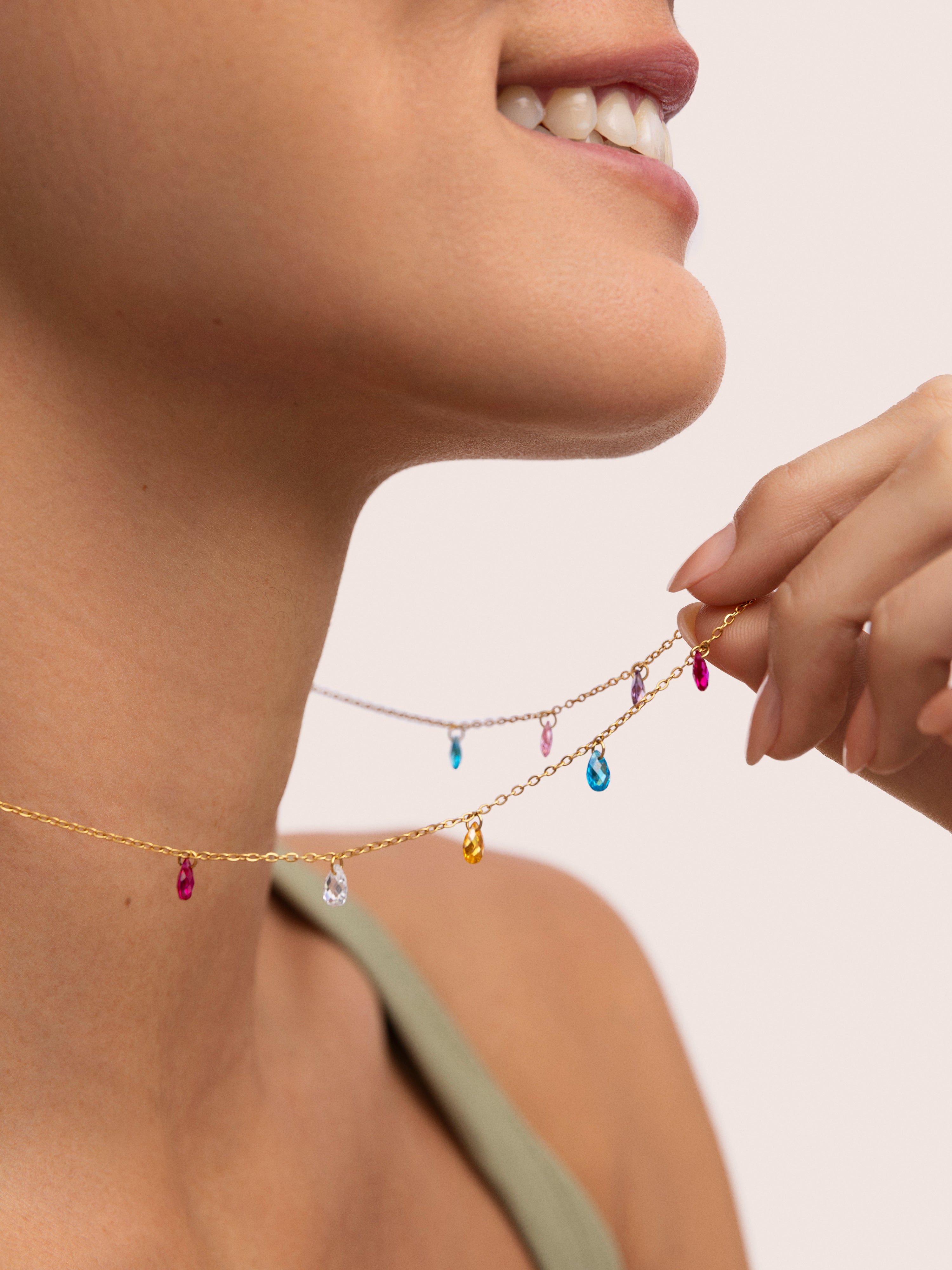 Xiqueta Meua Colors Halskette Edelstahl vergoldet