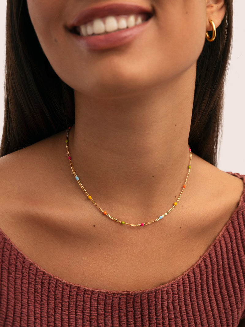 Collar Fine Enamel Colors Baño Oro