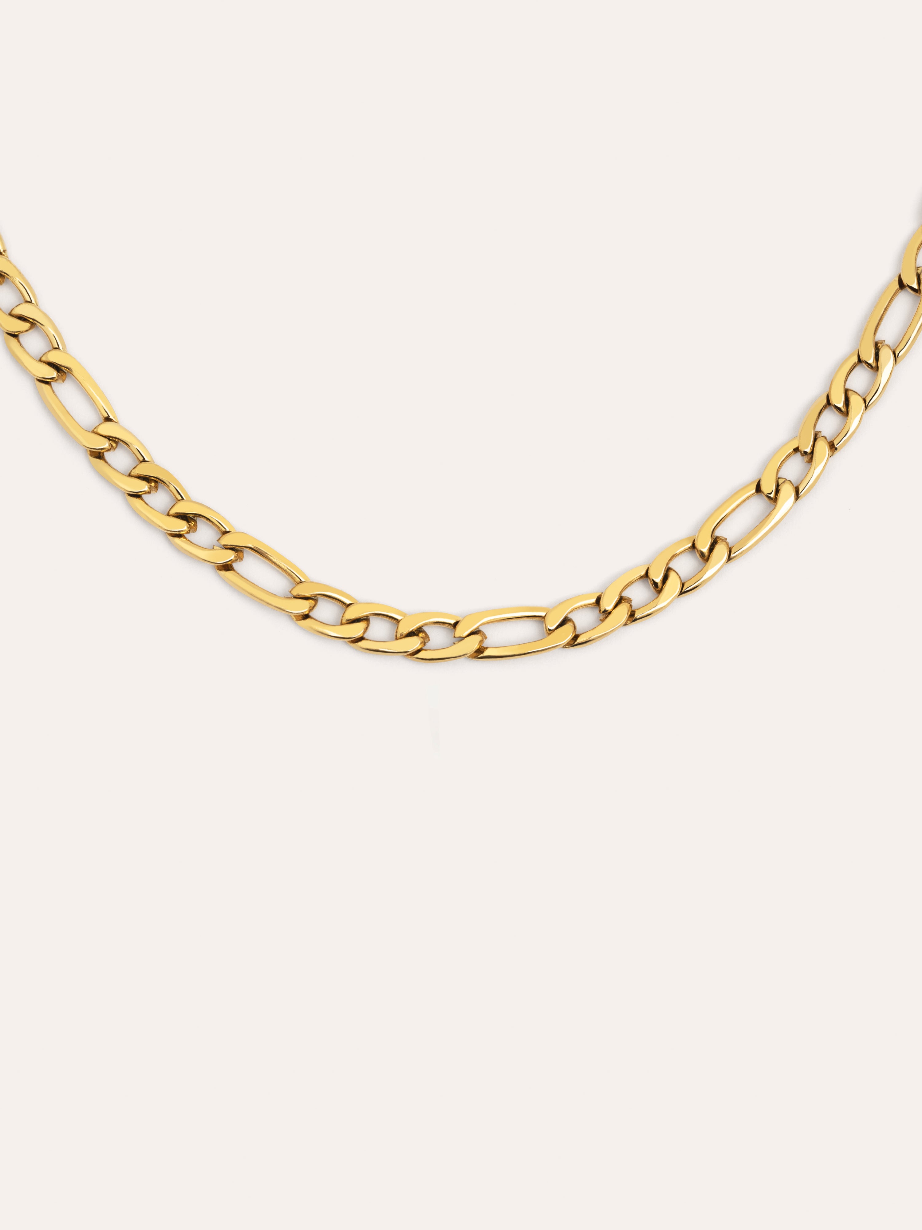 Figaro Stainless Steel Gold Necklace