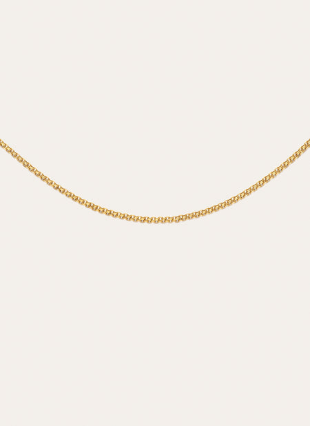 Collar Fine Tape Acero Baño Oro