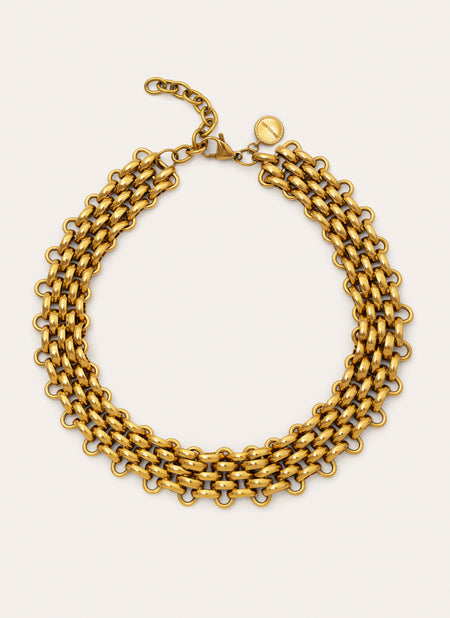 Choker Galea Acero Baño Oro