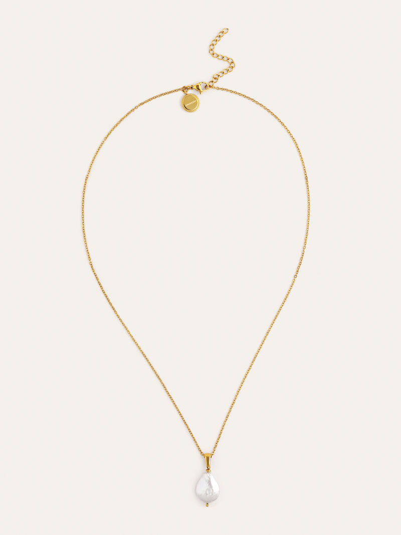 Colar Gala Perla Aço Banho de Ouro