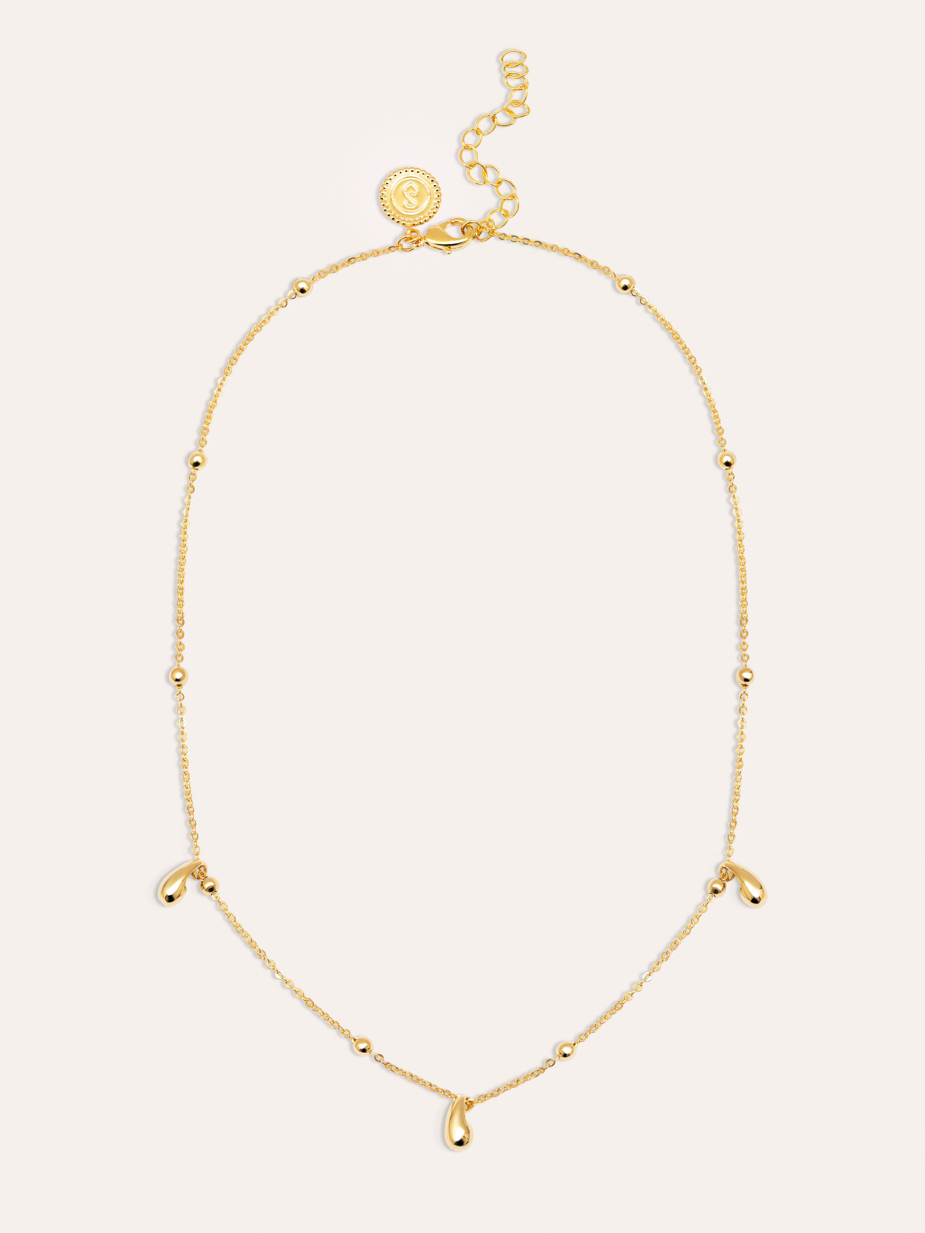 Collar Gotas y Dots Baño Oro