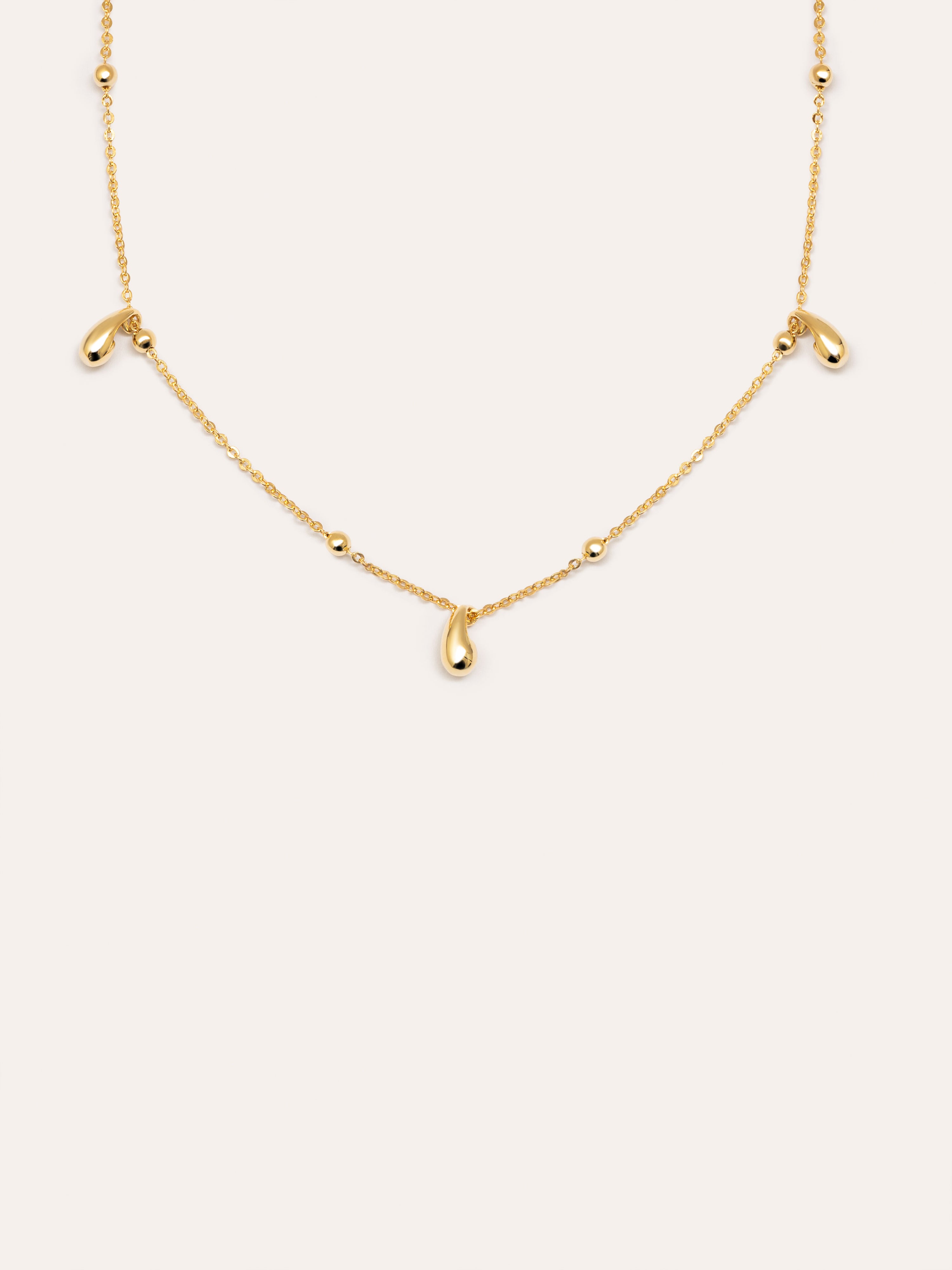 Collar Gotas y Dots Baño Oro