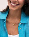 Collana Goccia Drop Acciaio Placcato Oro - puesto en modelo