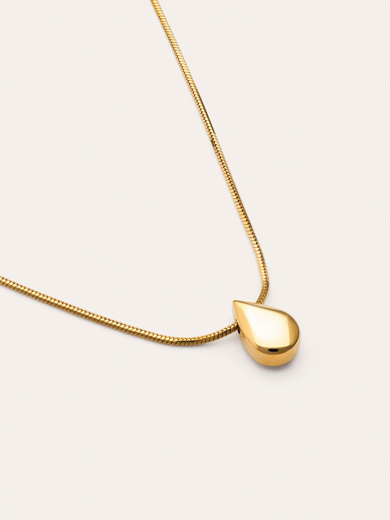 Collana Goccia Drop Acciaio Placcato Oro