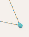 Imagen detalle de Collar Hydra Azul Acero Baño Oro