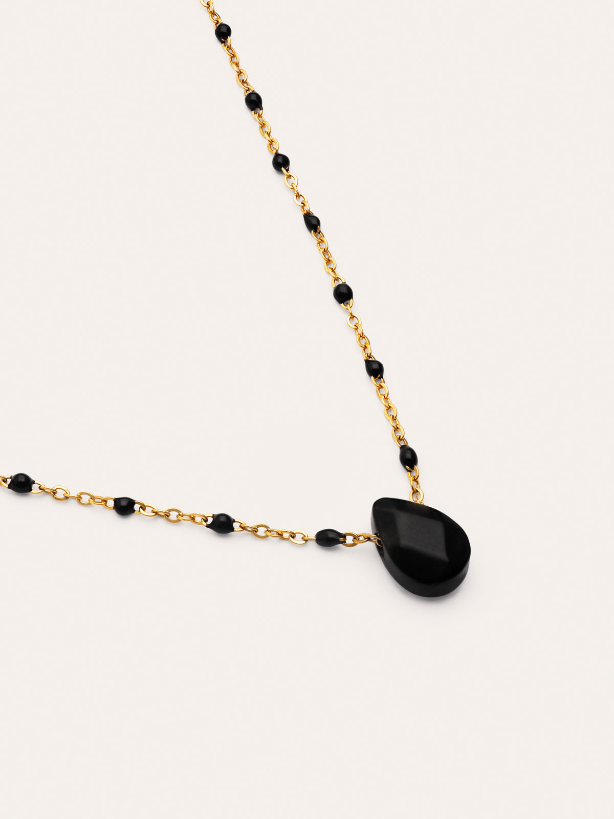 Imagen detalle de Collier Hydra Noir Acier Plaqué Or