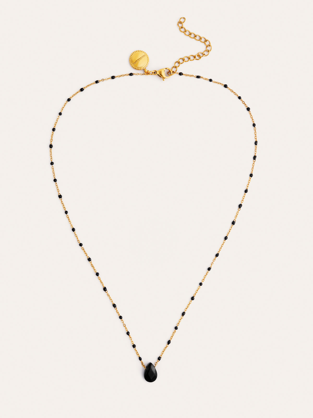 Collier Hydra Noir Acier Plaqué Or - vista 4