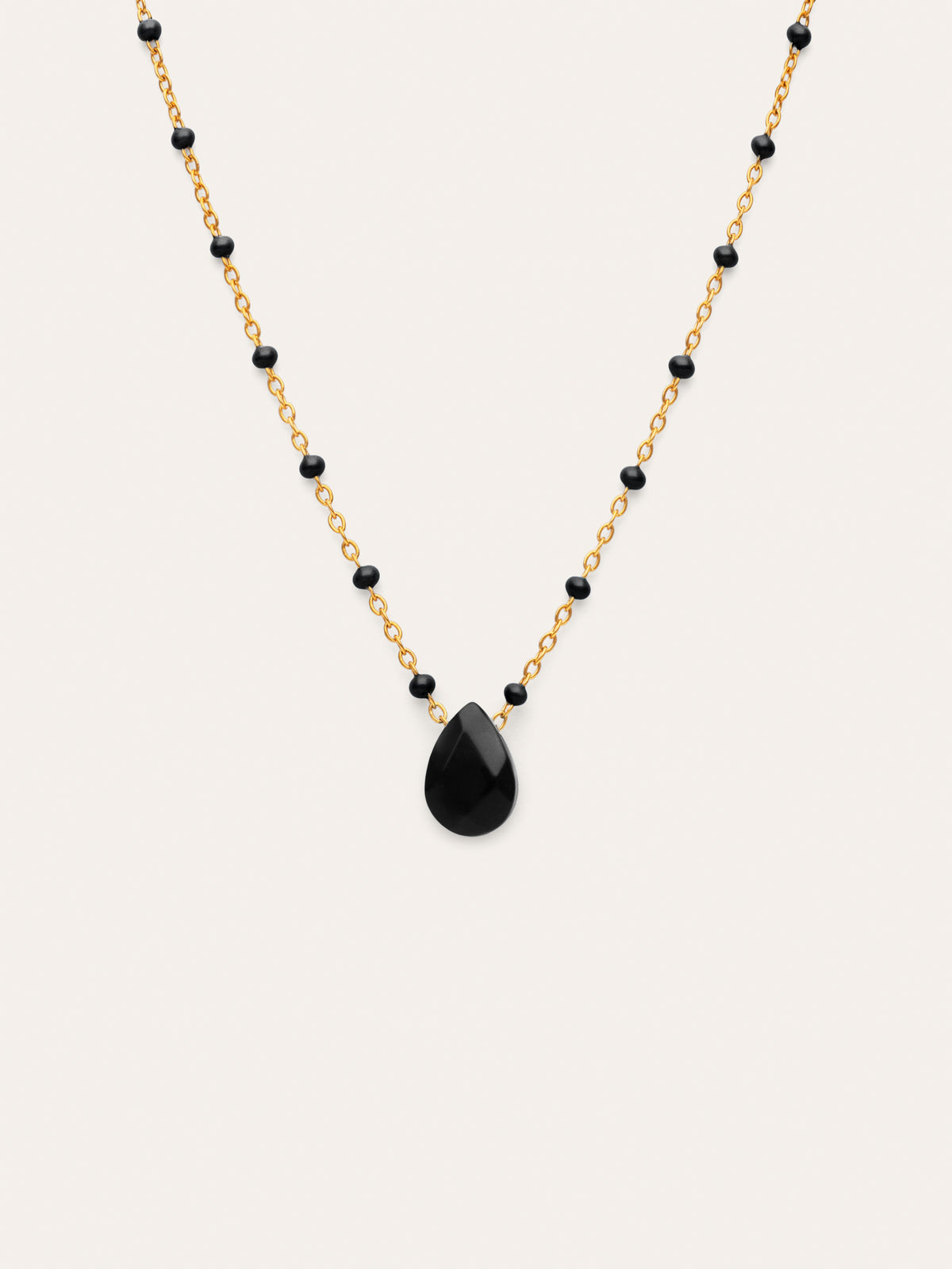 Collier Hydra Noir Acier Plaqué Or