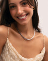 Indigo Pearl Halskette Edelstahl mit 18kt Goldbeschichtung