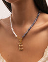 Indigo Pearl Halskette Edelstahl mit 18kt Goldbeschichtung