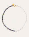 Indigo Pearl Halskette Edelstahl mit 18kt Goldbeschichtung