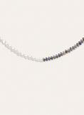 Indigo Pearl Halskette Edelstahl mit 18kt Goldbeschichtung