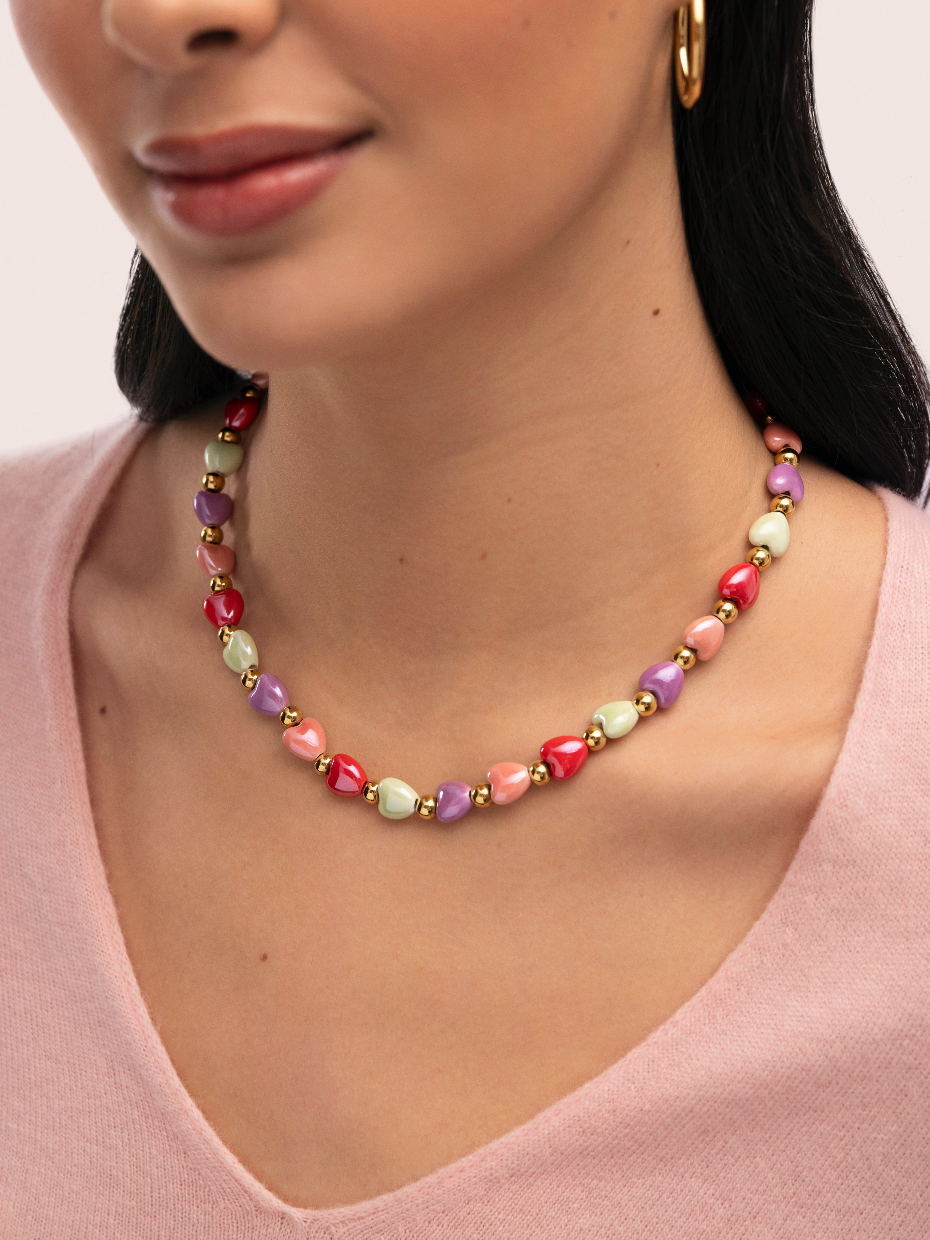 Collar l'Amour à Paris Color Acero Baño Oro