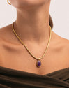 Collana Lena Acciaio Placcata Oro - puesto en modelo