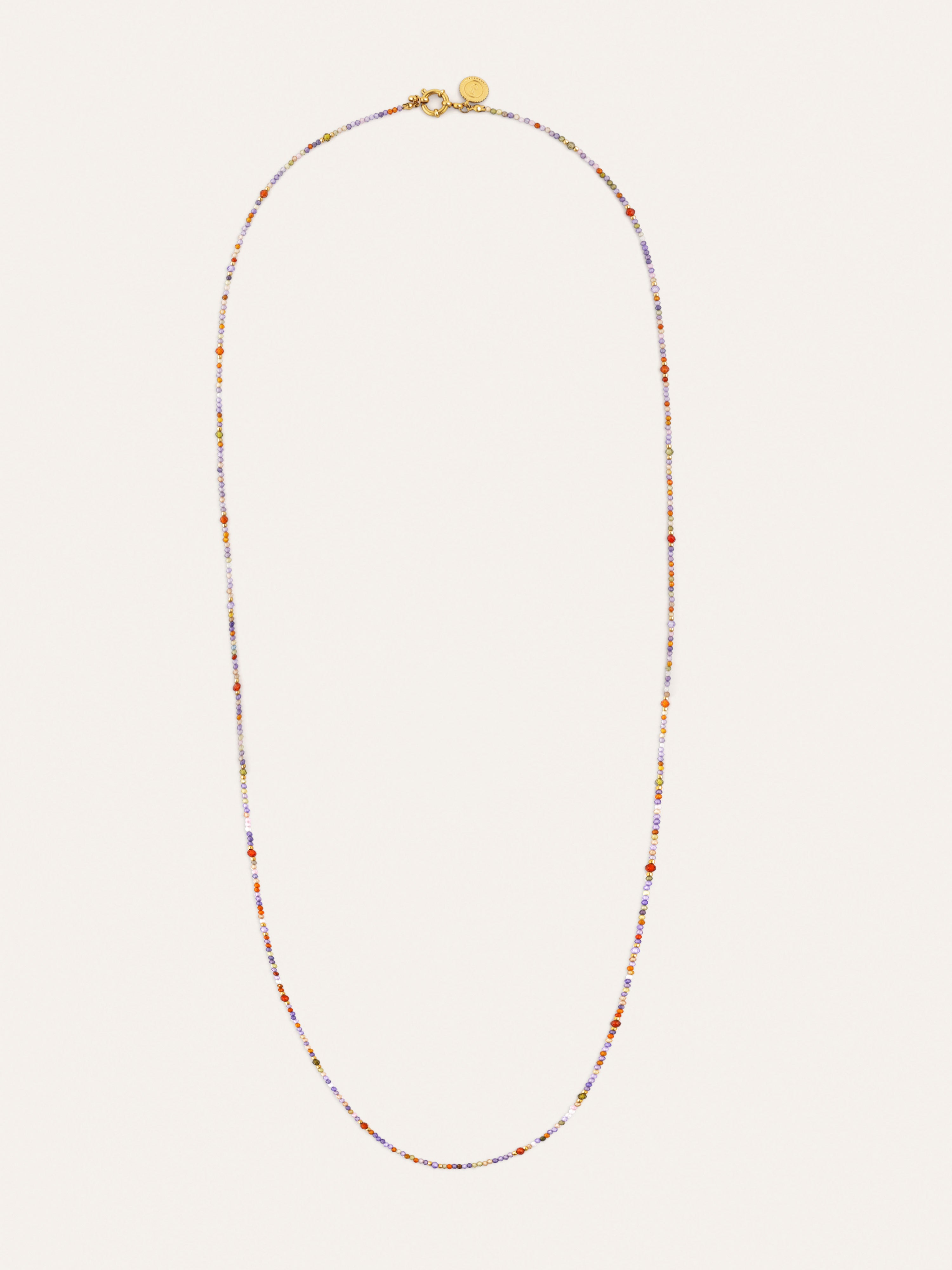 Long Full Crystal Summer Halskette, vergoldeter Edelstahl