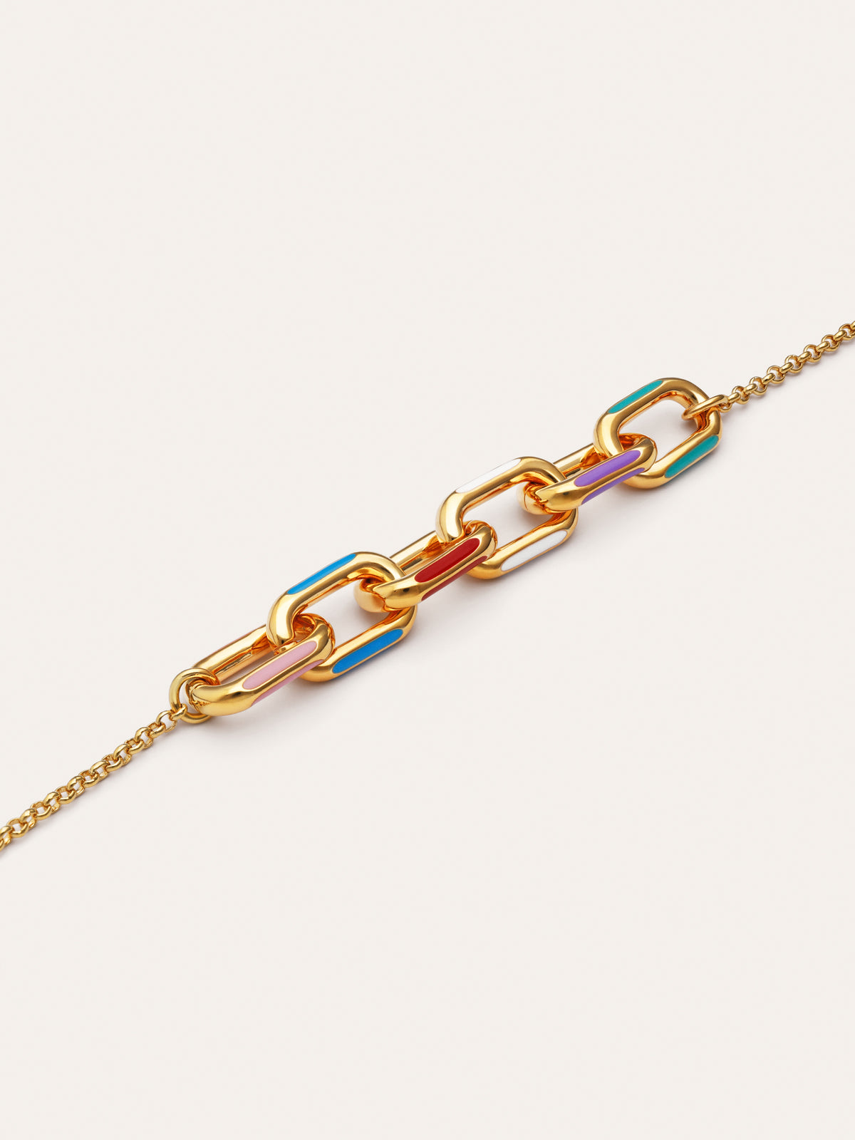 Imagen detalle de Halskette Link Rainbow Emaille Vergoldet