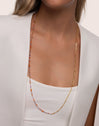 Long Crystal Summer Stainless Steel Gold Necklace 