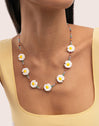 Collar Long Margarita Acero Baño Oro