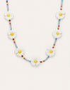 Collar Long Margarita Acero Baño Oro