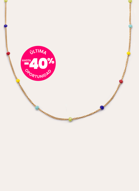 Long Crystals Rainbow Stainless Steel Necklace