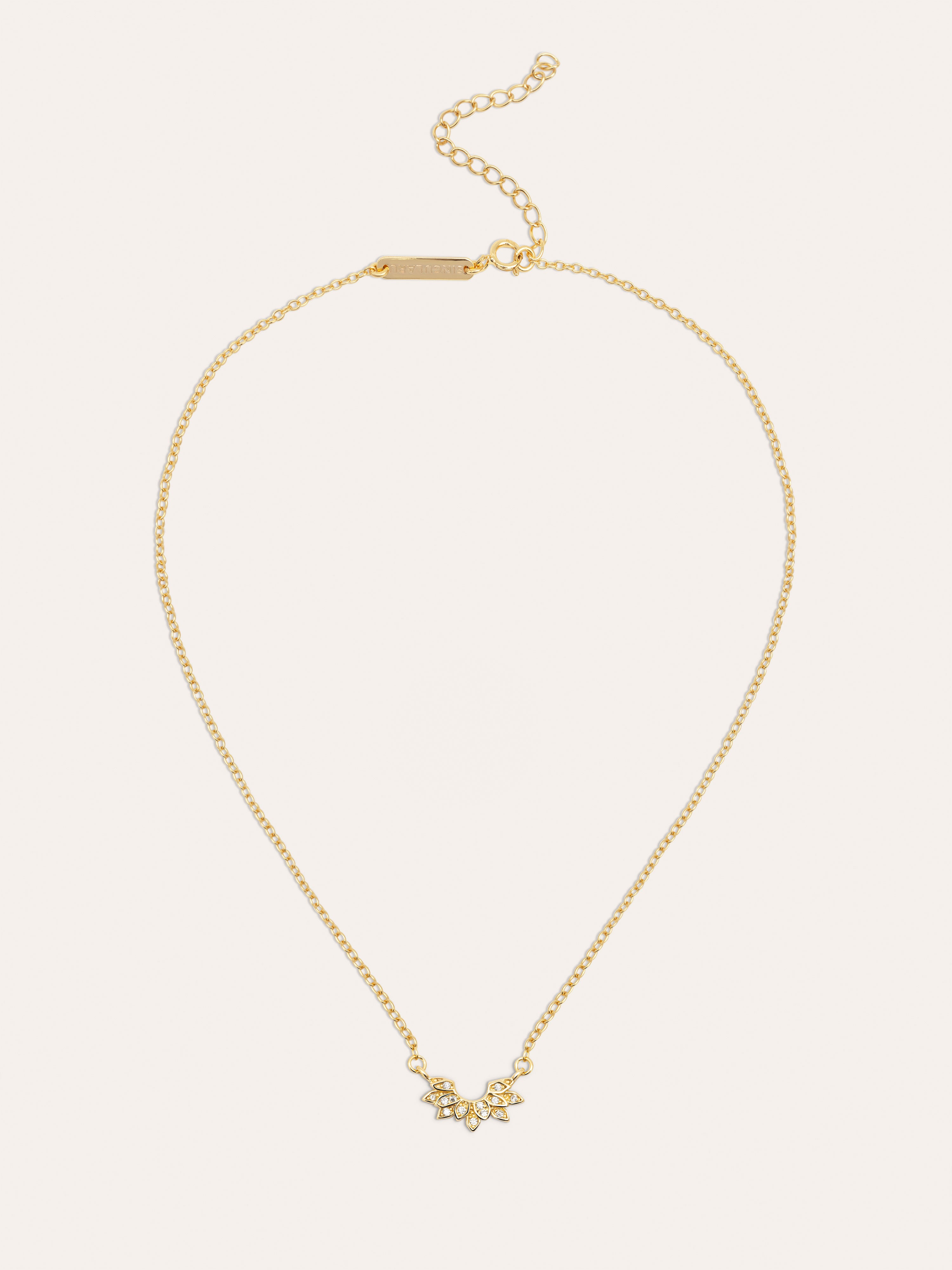 Collar Lotus Plata Baño Oro
