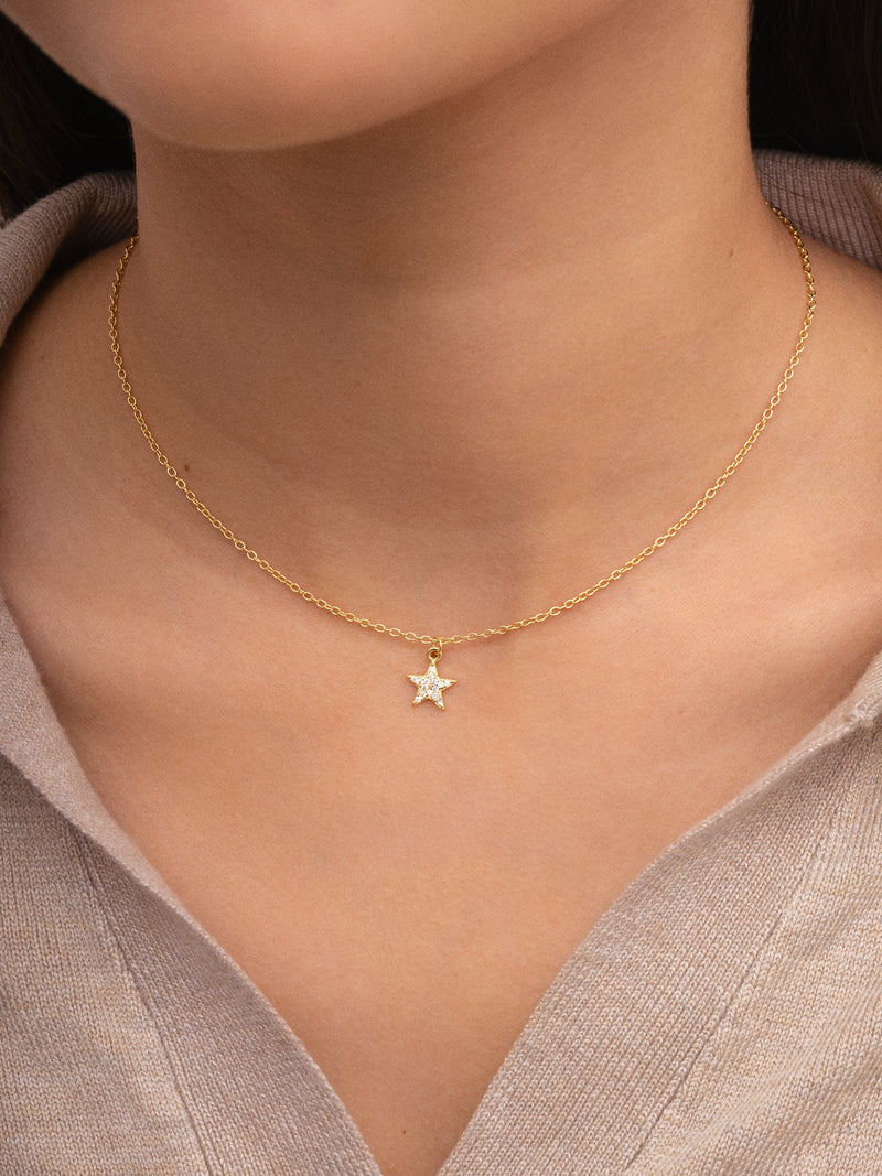 Ketting Lyra Star Zilver Verguld met Goud
