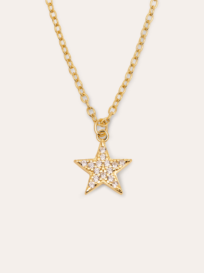 Ketting Lyra Star Zilver Verguld met Goud