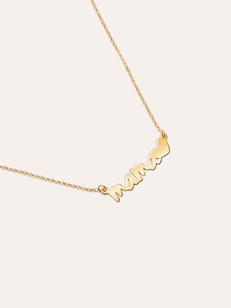 Mom Heart Necklace Silver 18kt Gold Plated